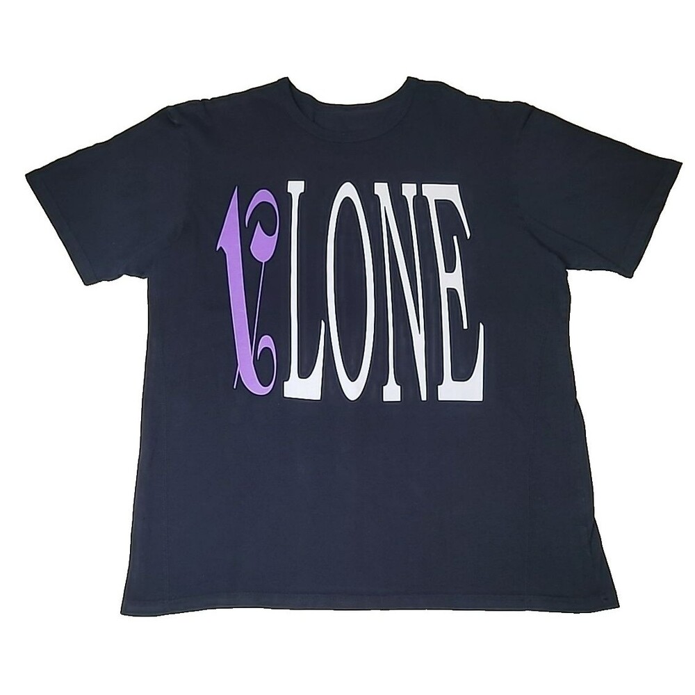 Vlone x Palm Angles Purple Black White T-Shirt Streetwear USA Cotton Men Size XL
